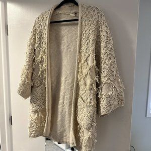 Anthropologie Akemi+Kin Off White Sweater Cardigan o/s